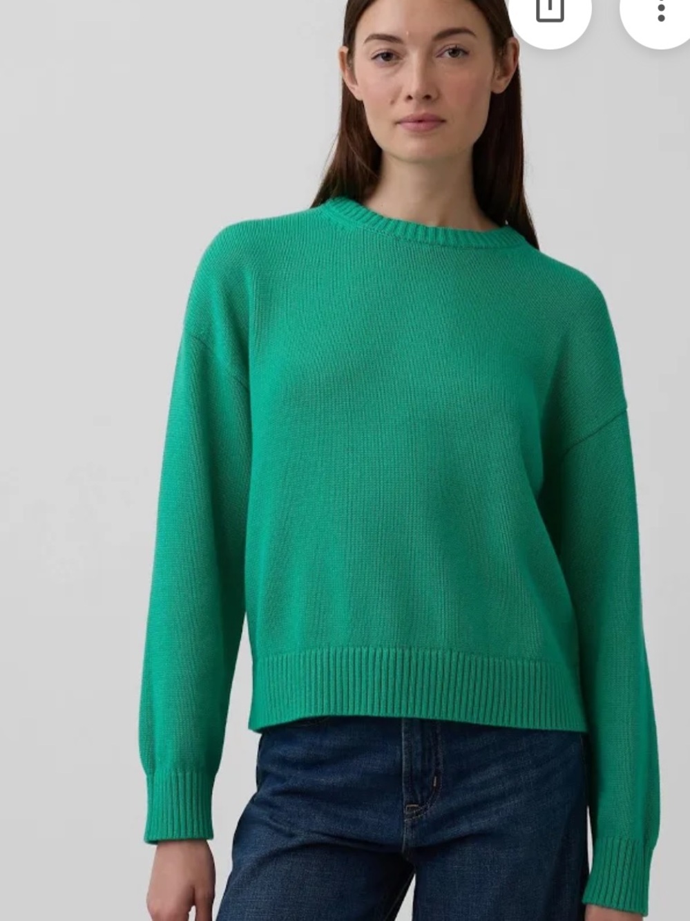 GAP green Relaxed Crewneck Knit Sweater - xl